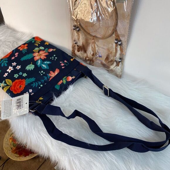 NGil small purse bag navy with orange flowers - Picture 1 of 7